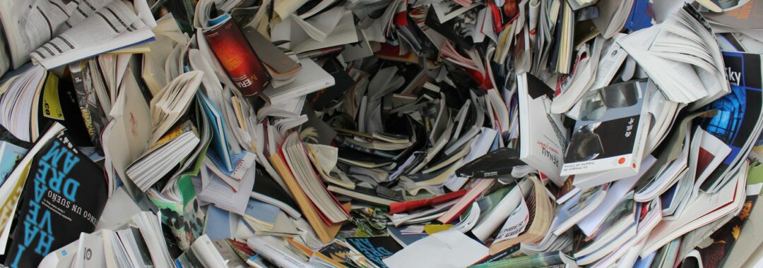 pile of covered books